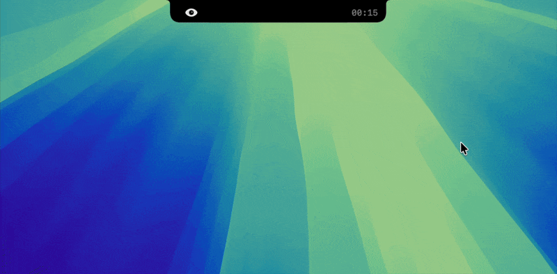 Animated preview of Nudge.Notch running around the macOS notch.